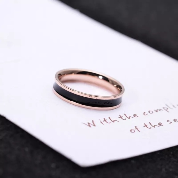 Silver Coat Pipe Wedding Band Titanium Steel Ring - Picture 14 of 15